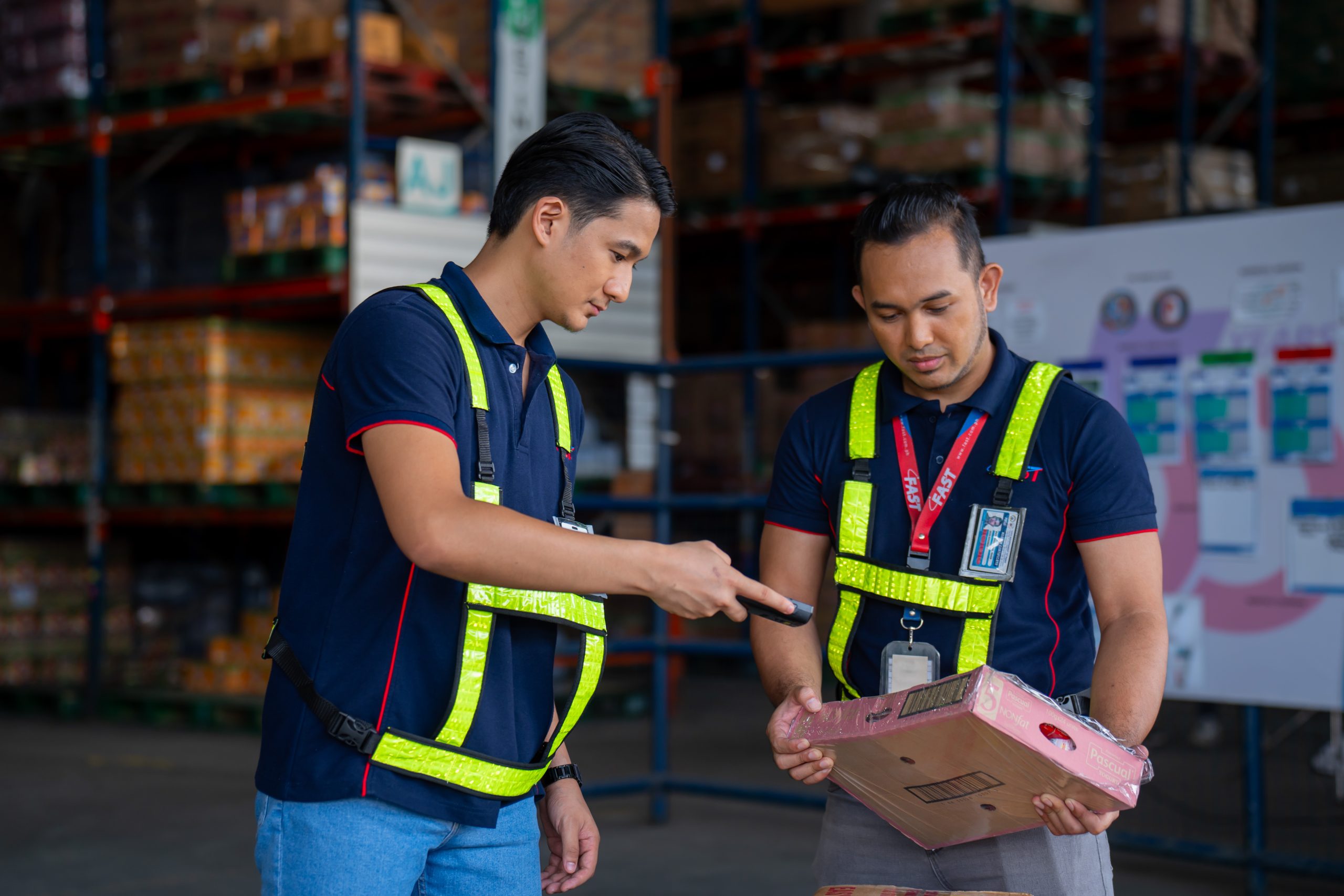 logistics personnel inside a warehouse